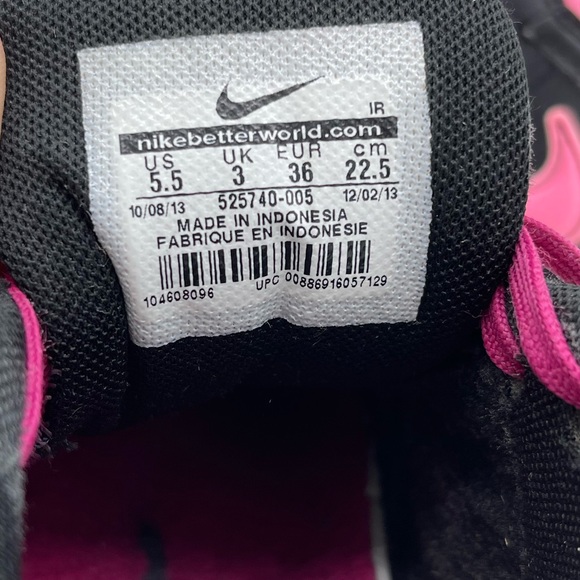 Nike black & pink low top leather trainers sneakers size 5.5 - Picture 6 of 7